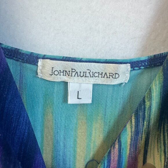 John Paul Richard dress women L Maxi sleeveless v neck blue purple 70's 80's‎ - Picture 4 of 6